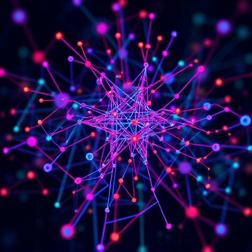A complex neural network diagram, illustrating the structure and connections of a deep learning model.